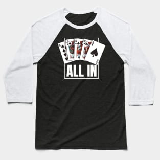 Poker Royal Flush All in Baseball T-Shirt